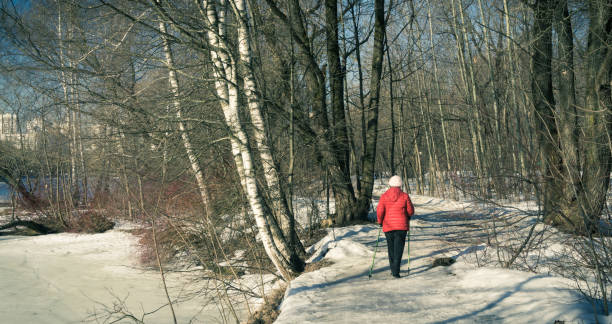 istock Nordic walking in the park 1314166922