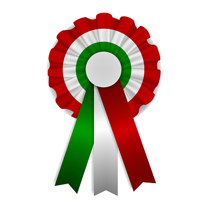 Coccarda Isolata Tricolore Coccarda Verde Bianca E Rossa Coccarda