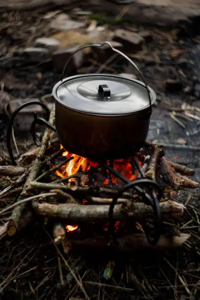 Photo of kettle on a fire