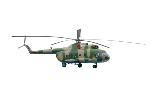 istock Military helicopter isolated on white background 1314173035