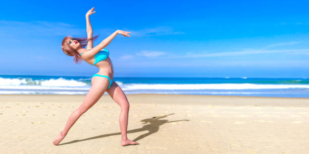 istock Woman swimsuit on beach. 1314175827