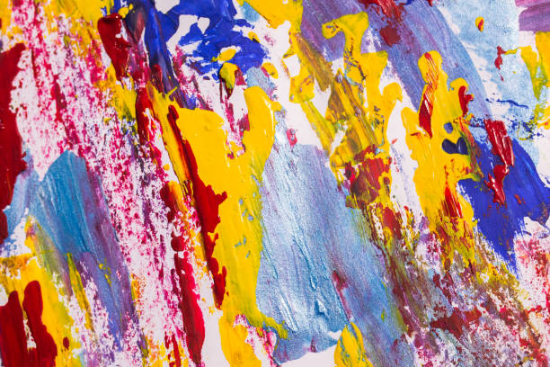 istock oil paint brush strokes on paper. multicoloure 1314183564