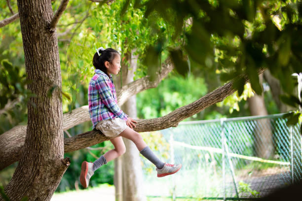 istock Girl to a tree climbing 1314188887