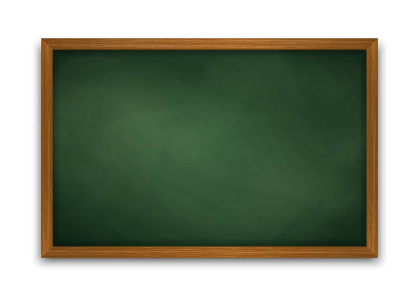 realistyczna zielona tablica w drewnianej ramie. wytrzeć brudną tablicę. blank clasroom pokładzie. miejsce na tekst reklamowy i menu restauracji. ilustracja wektorowa. - blackboard blank green frame stock illustrations