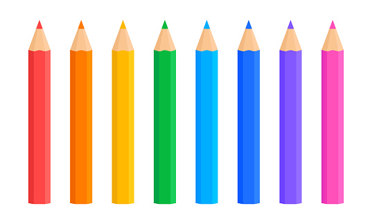  Ilustración de Juego De Lápices De Colores Planos Crayones De Colores De Madera De Dibujos Animados Lápices Coloridos Para Dibujar Herramientas De Papelería De Oficina Ilustración Vectorial y más Vectores Libres de