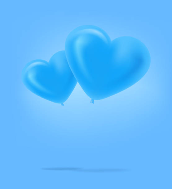 istock Blue heart air balloons on white background. Banner with copy space ready for a text 1314197195