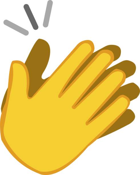 ilustrações de stock, clip art, desenhos animados e ícones de vector illustration of yellow hands clapping emoticon - clapping applauding gratitude human hand