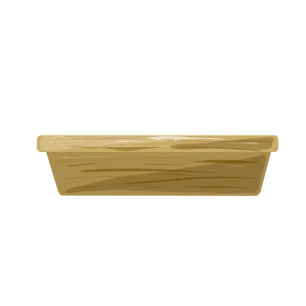 Vector illustration of Wooden trough for animals on a white background.