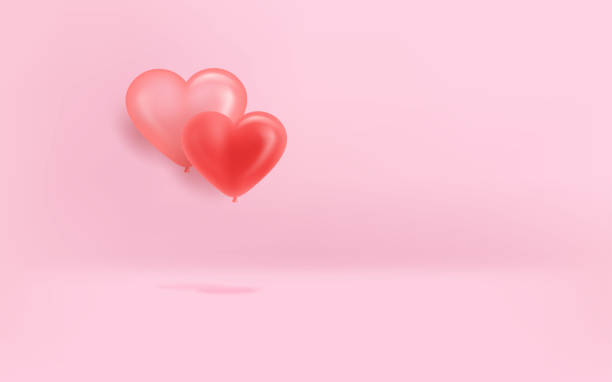 istock Pink banner with air balloons on pink background 1314198557