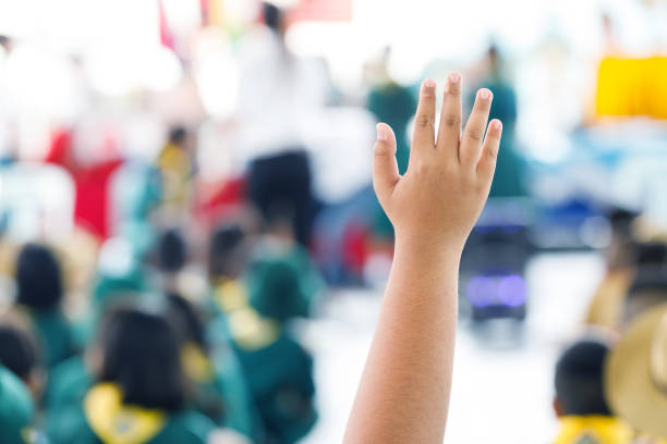 istock One hand raised up for voting or volunteer 1314205777