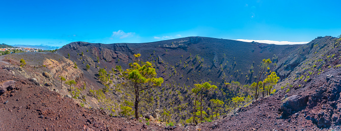 Lava plain on the feet of Llaima volcano at Conguillio National Park in La Araucania region, southern Chile
