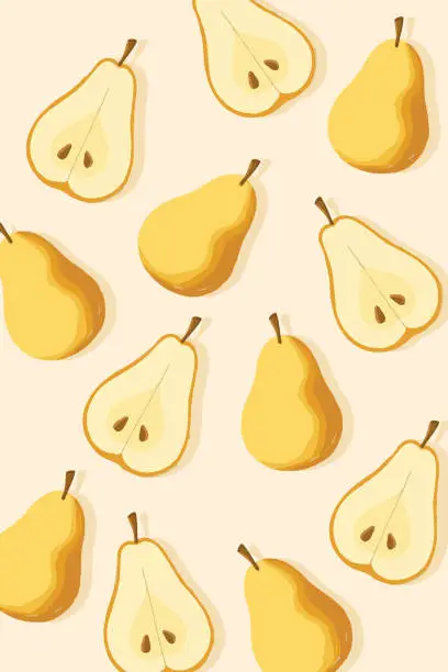 Vector illustration of Vector seamless pattern with pears