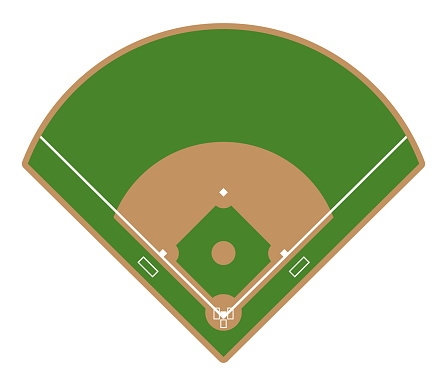 Baseball field icon. Flat illustration of baseball field vector icon for web design.