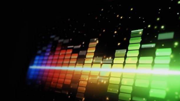 istock Music Equalizer bar. Audio waveform equalizer on screen black background. Music or sound wave on monitor. colorful sound visualizer abstract. gradient spectrum music graph. Digital graph glow in dark. 1314223870