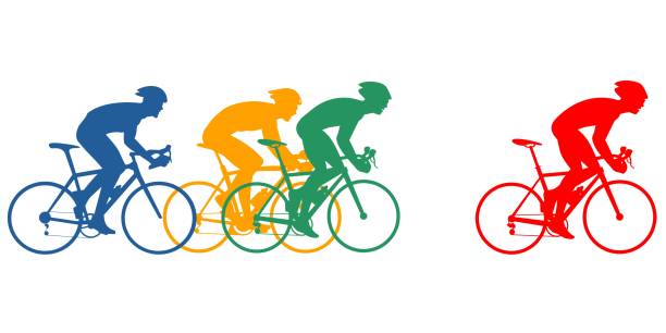 illustrazioni stock, clip art, cartoni animati e icone di tendenza di atleti ciclistici - colore - bicycle pedal