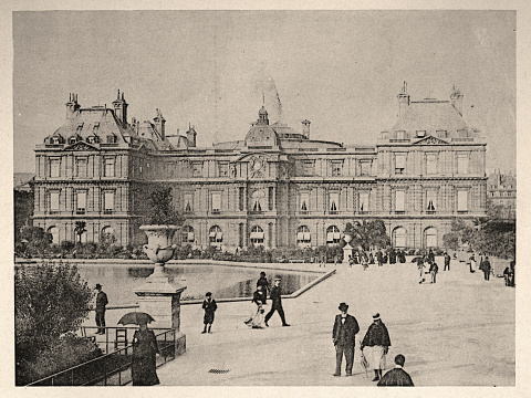Vintage photograph of Palais du Luxembourg, Paris, 17th Century French Architecture Louis XIII style