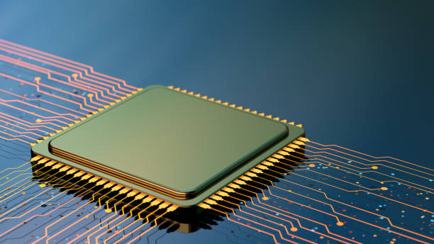concepto de chip de cpu y computadora - processor fotografías e imágenes de stock