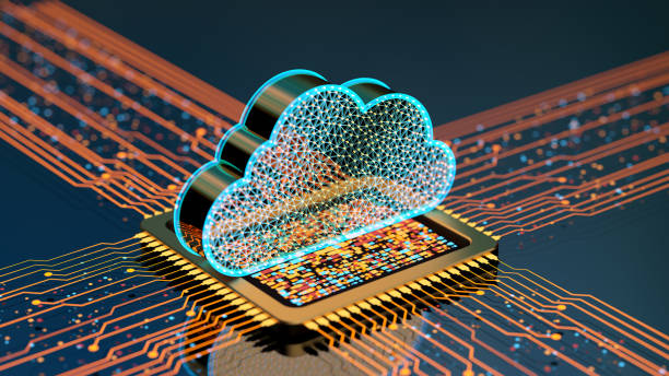Abstract cloud computing technology concept stock photo