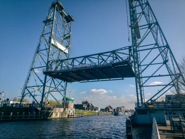 Carter Road Bridge, spanning the Cuyahoga River in Cleveland, Ohio, is one of the vertical lift highway bridges in the United States.