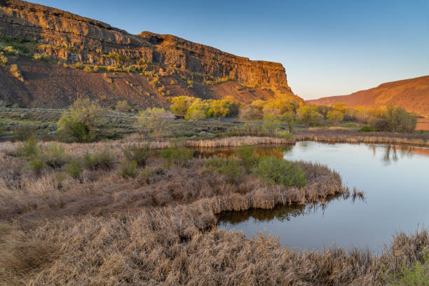 istock Sun Setting on Rock Cliffs at Sun Lakes State Park in Washington State 1314248808