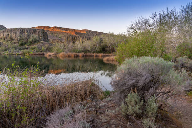 Deep Lake at Sunrise in Sun Lakes State Park, Washington