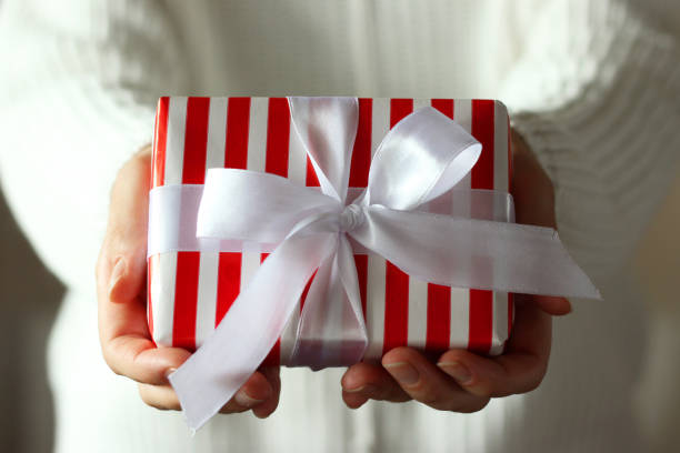 istock gift box in female hands. Holiday, give, gift. 1314255295