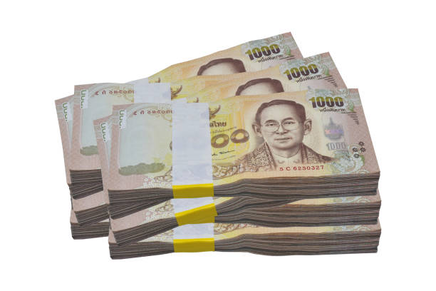 istock Thai bath banknote Thai money on white background 1314259564