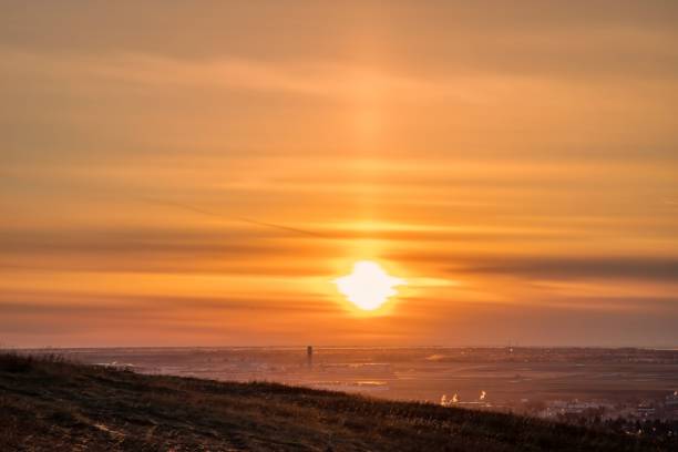 istock Bright Orange Sunrise Over A Spring Park 1314265767