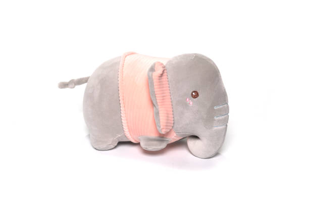 Elephant plushie doll isolated on white background