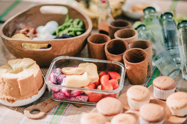 istock table top view outdoor picnic food and drinks on mat 1314282027