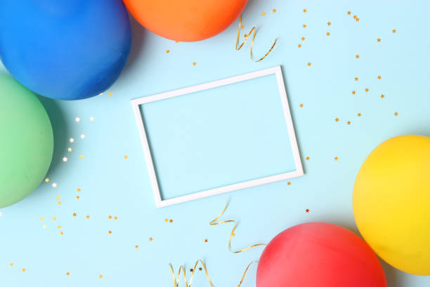 istock festive birthday background on colored background with place for text 1314283121