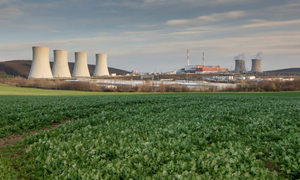 Nuclear power plant. Power station. Nuclear energy. Mochovce. Slovakia. stock photo