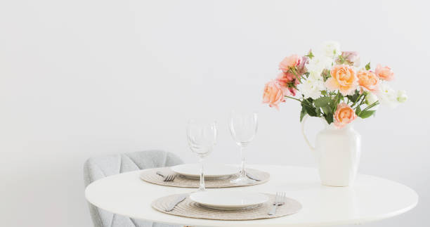 istock served table with  bouquet of roses 1314286291