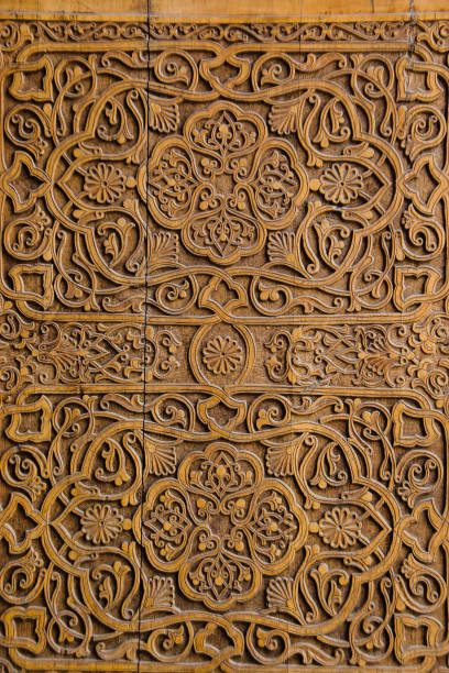 istock Muslim ornament carved on a wooden wall 1314286367