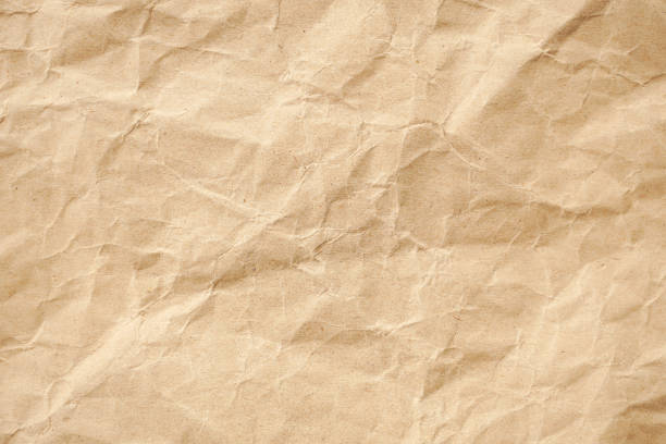 fond brun de papier de recyclage froissé - brown paper paper crushed wrinkled photos et images de collection