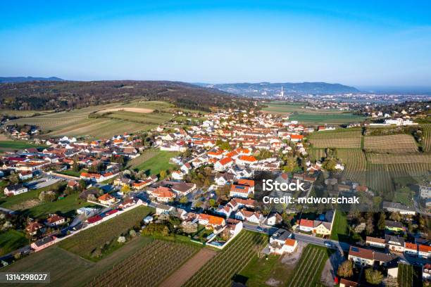 Hagenbrunn In Weinviertel Niederösterreich Stock Photo - Download Image Now - Korneuburg, Lower Austria, Aerial View