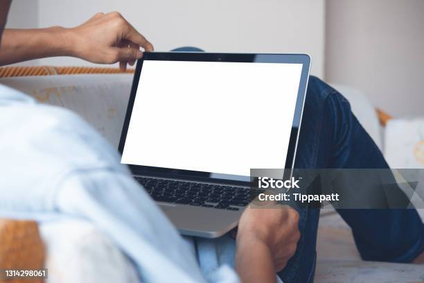 Mockup Laptop Computer Stock Photo - Download Image Now - Laptop, Computer, Computer Monitor