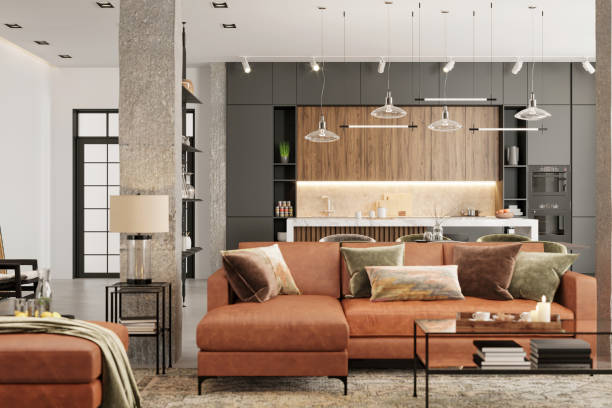 istock Modern apartment living room interior 1314299340