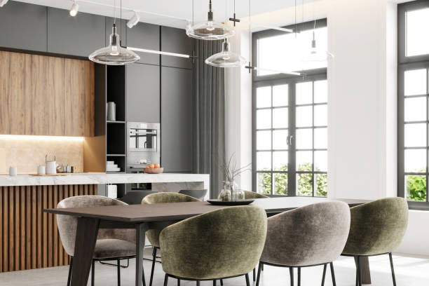 istock Modern apartment dining room interior 1314299353