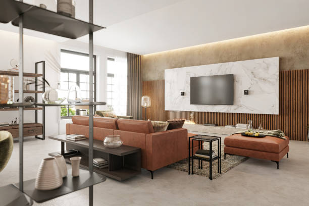 istock Modern apartment living room interior 1314299440