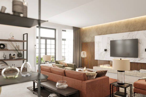 istock Modern apartment living room interior 1314299455