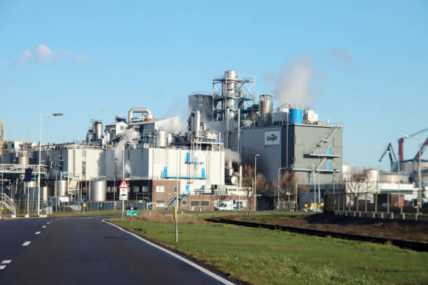 usine de fabrication d’huile naturelle pour les aliments de cargill dans le port de botlek - cargill, incorporated photos et images de collection