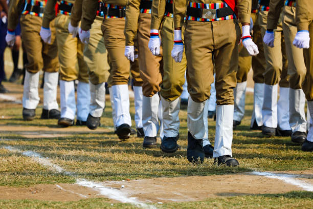 행진 발 - 퍼레이드 및 훈련 - parade marching military armed forces 뉴스 사진 이미지