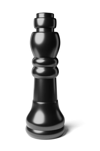 istock Black chess king piece isolated on white. 3D rendering illustration. 1314311304