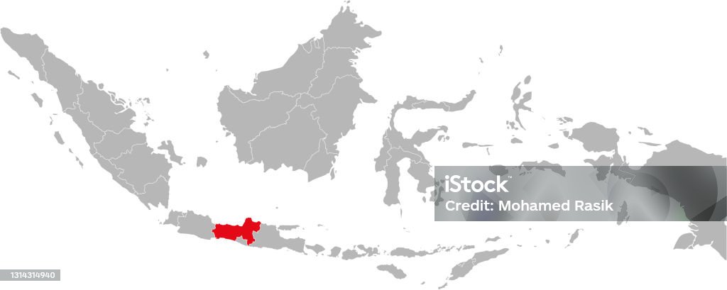 Central Java Province Isolated On Indonesia Map Stock Illustration ...