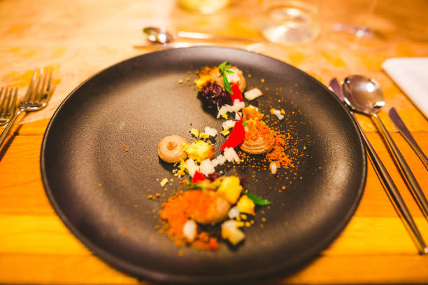 istock Modern plate with modern food at wedding 1314318680