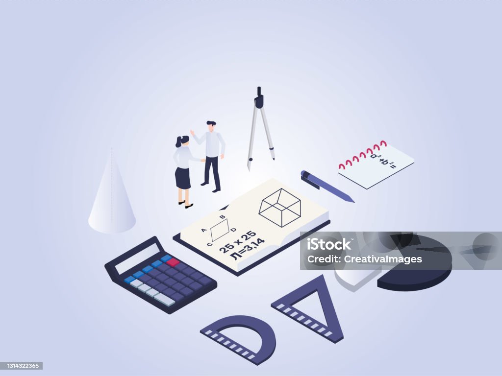 3d Graphics Mathmatics Mathematics Scene 3d Isometric Vector Stock Illustration - Download ...
