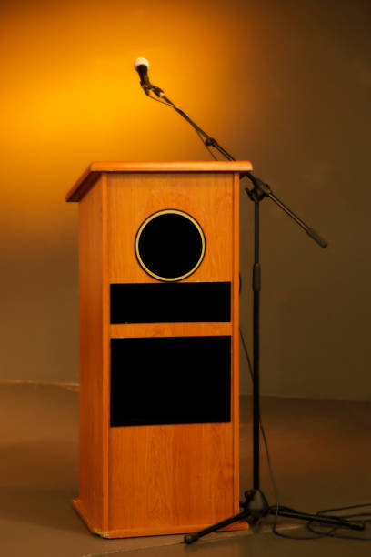 istock lecture desk in interview event  and meeting, 1314324591