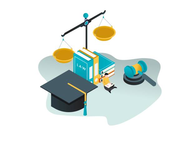 Law school student isometric Law school male student isometric 3d vector concept for banner, website, illustration, landing page, flyer, etc. law school students stock illustrations
