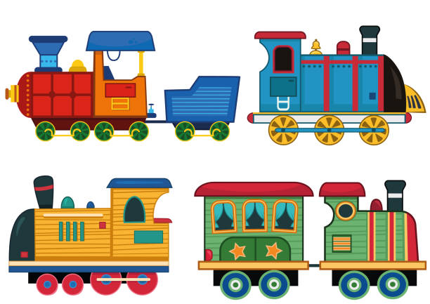 Cartoon Trains Stock Illustration - Download Image Now - Steam Train, Toy,  Cartoon - iStock